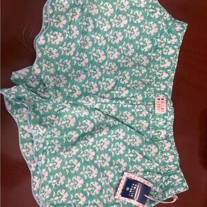 Brand New!  Roller Rabbit Mint and White Floral Lounge Shorts